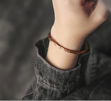 Unisex Tibetan Hand Beaten Polished Copper Bangle